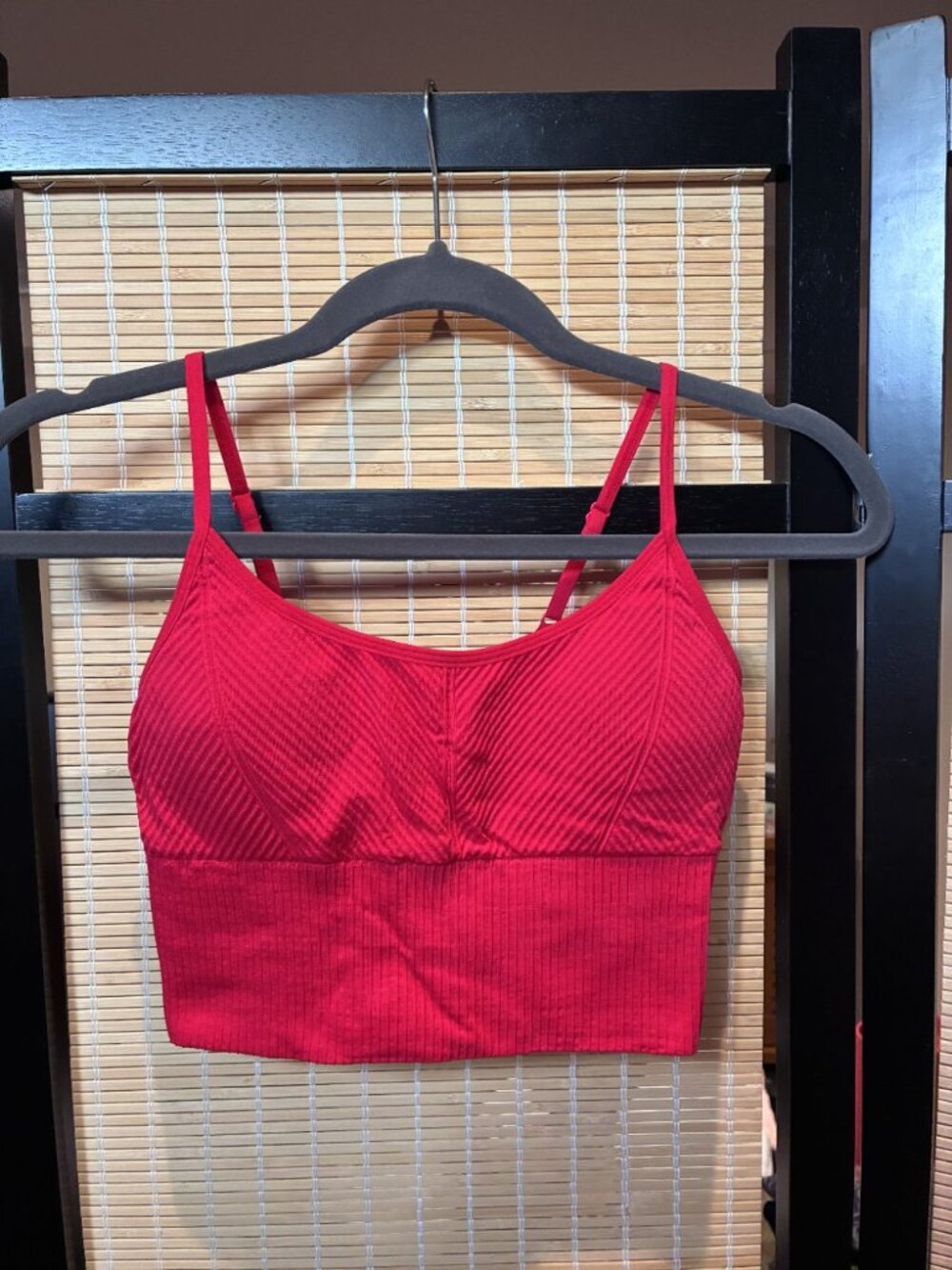 PINK Victorias Secret Red Ribbed Longline Sports Bra S